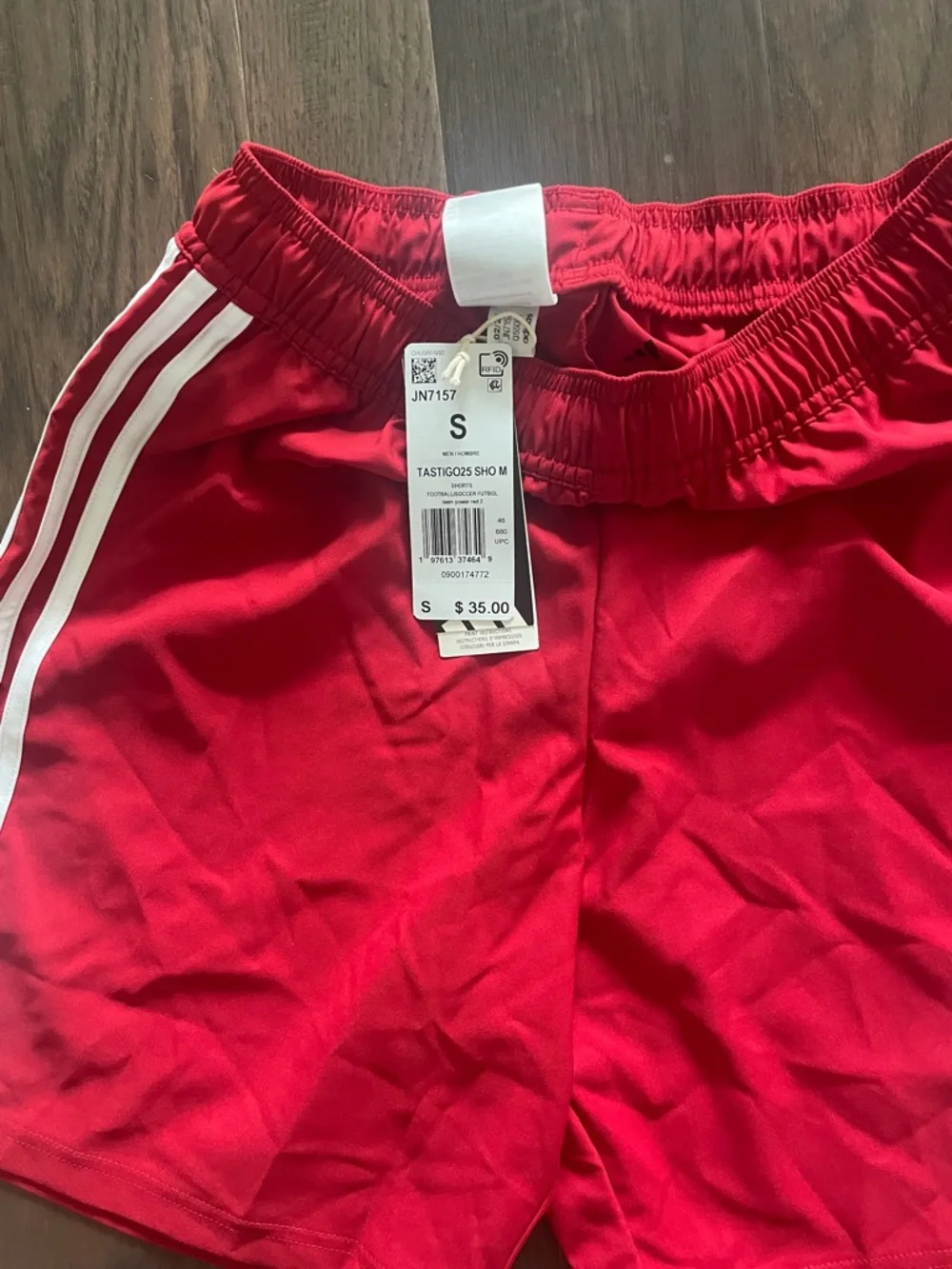 Adidas 2025 Red and White Mens Soccer Shorts - Picture 2 of 2